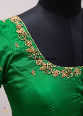 Green Organza Designer Blouse