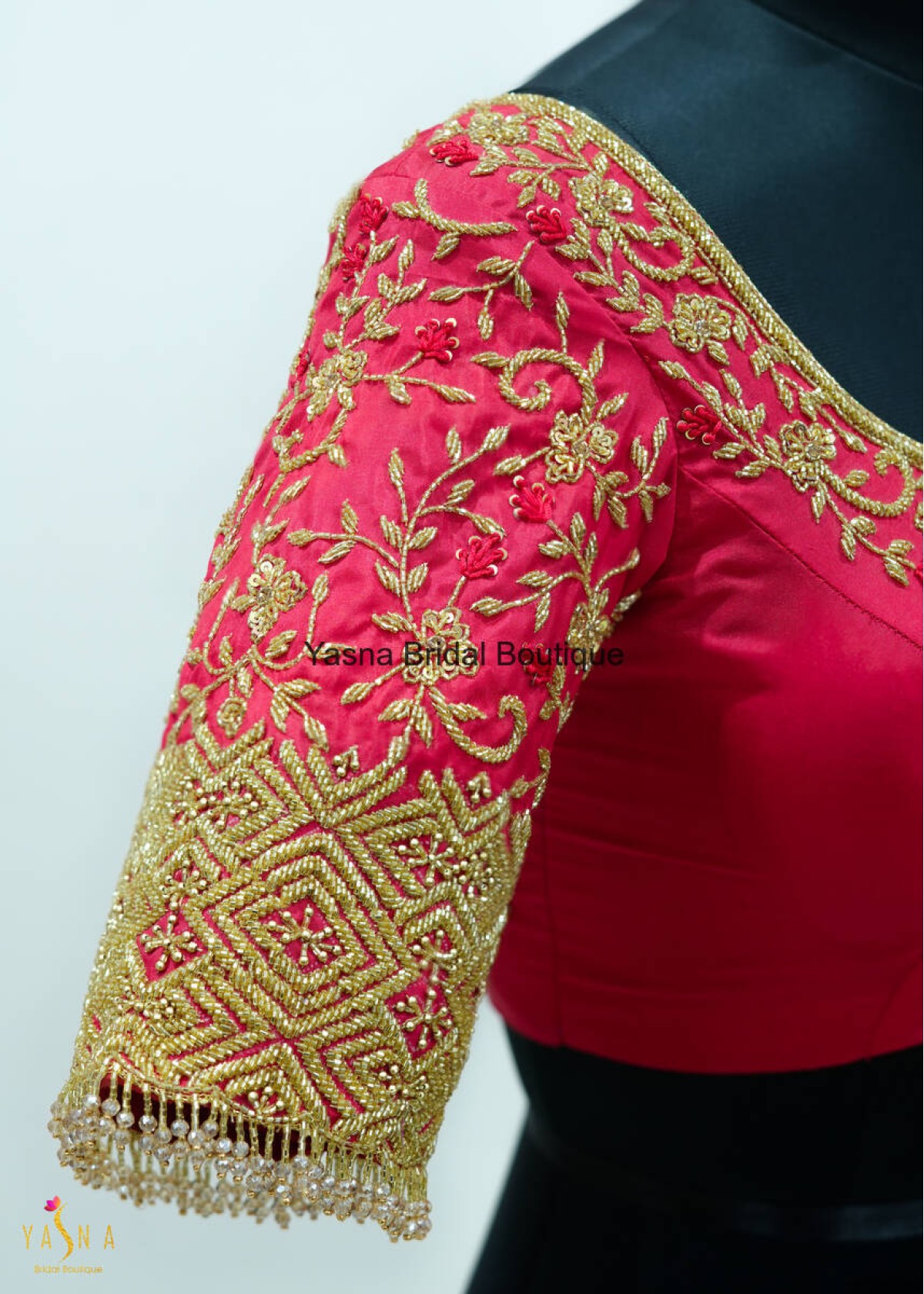 Red Hand Embroidery Blouse