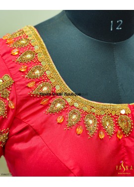 Gold Stone Aari  work Blouse