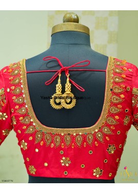 Gold Stone Aari  work Blouse